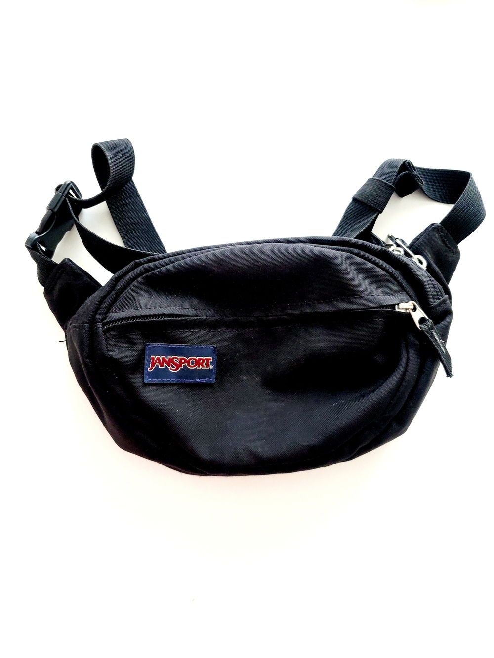 Jansport Black Waist Pack with Front Zip Pocket